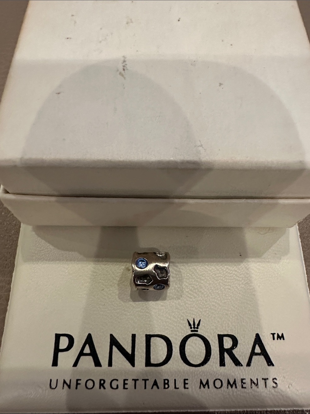 Pandora Silver Charm with Blue Stones